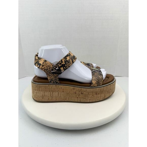 Franco Sarto Ozio Womens Sz 7.5M Snakeskin Print Platform Ankle Strap Sandals - Picture 5 of 11